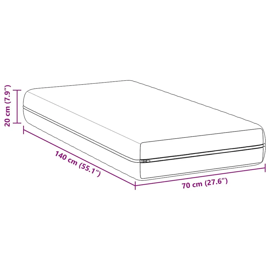 Matelas Blanc 70 x 140 cm Ressort ensaché - 10
