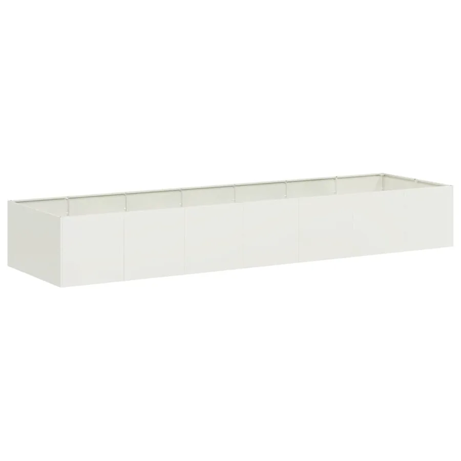 Jardinière blanc 280x80x40 cm acier - 2