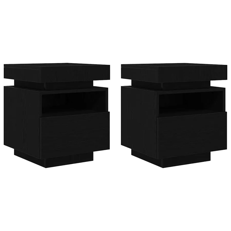Cabinet de chevet 2 pcs Chêne noir 40 x 39 x 48,5 cm - 7