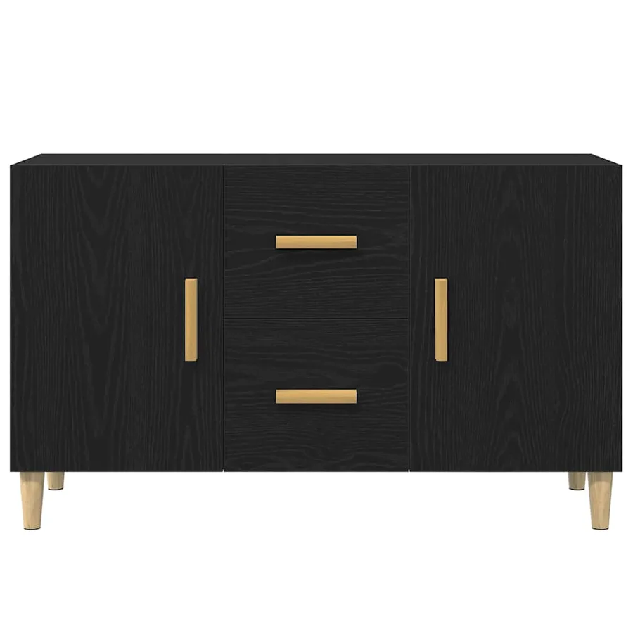 Buffet chêne noir 100x36x60 cm bois d'ingénierie - 6