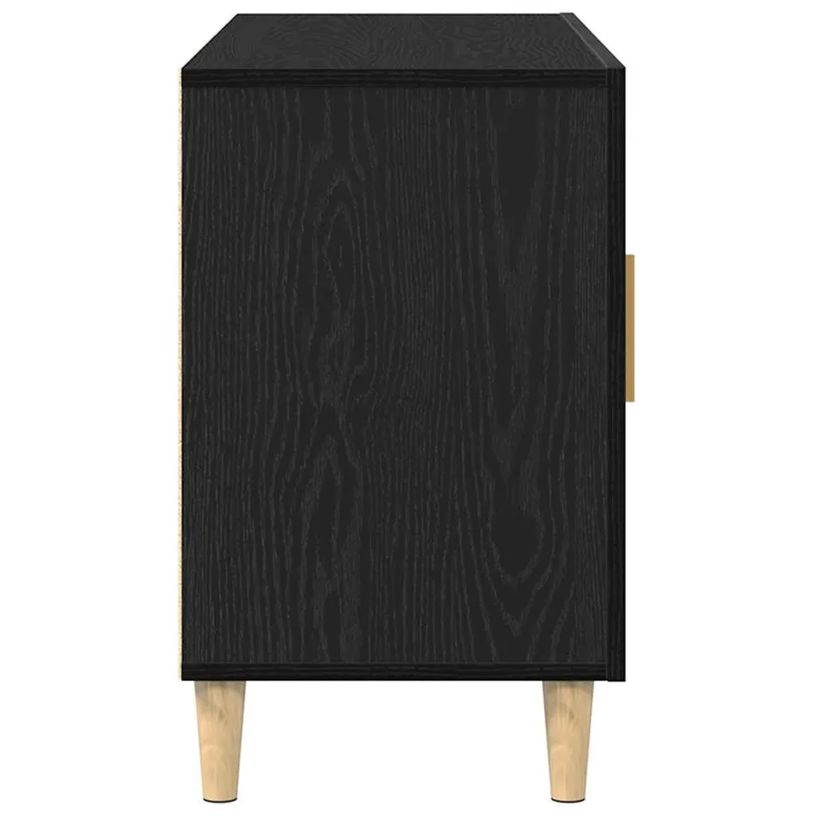Buffet chêne noir 100x36x60 cm bois d'ingénierie - 7