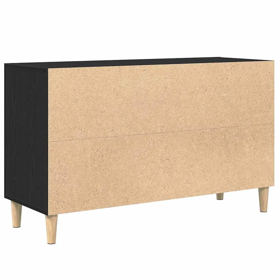 Buffet chêne noir 100x36x60 cm bois d'ingénierie - 8