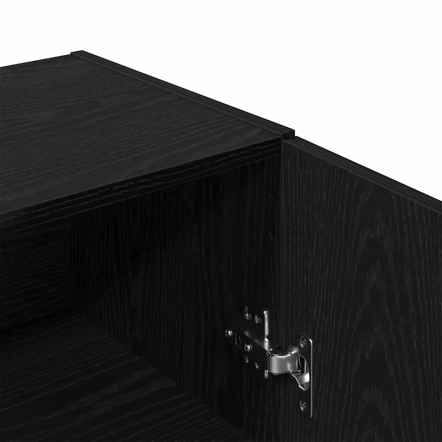 Buffet chêne noir 100x36x60 cm bois d'ingénierie - 9