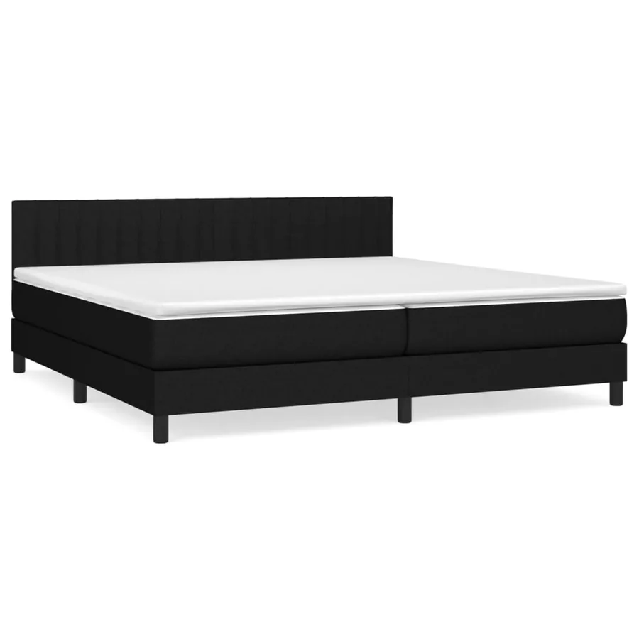 Sommier à lattes de lit avec matelas Noir 200x200 cm Tissu - 2