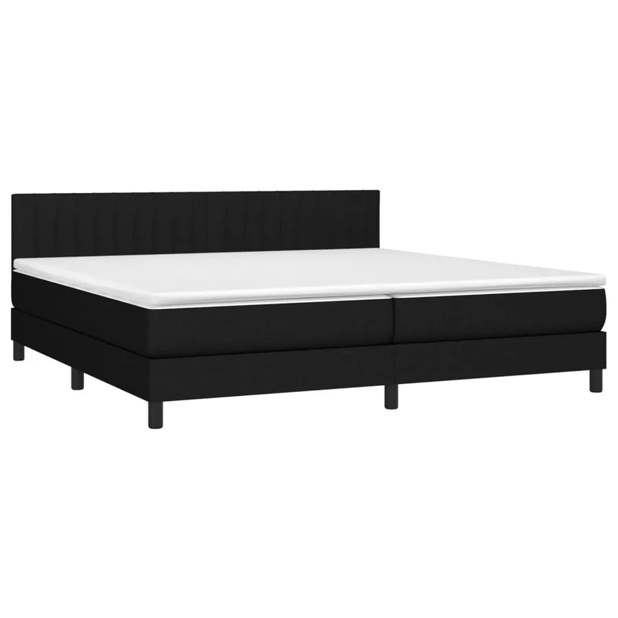 Sommier à lattes de lit avec matelas Noir 200x200 cm Tissu - 3