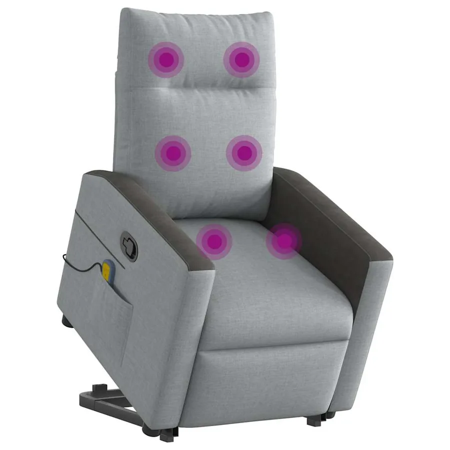 Fauteuil de massage inclinable Gris clair Tissu - 2