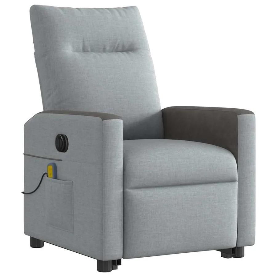 Fauteuil inclinable de massage électrique Gris clair Tissu - 4