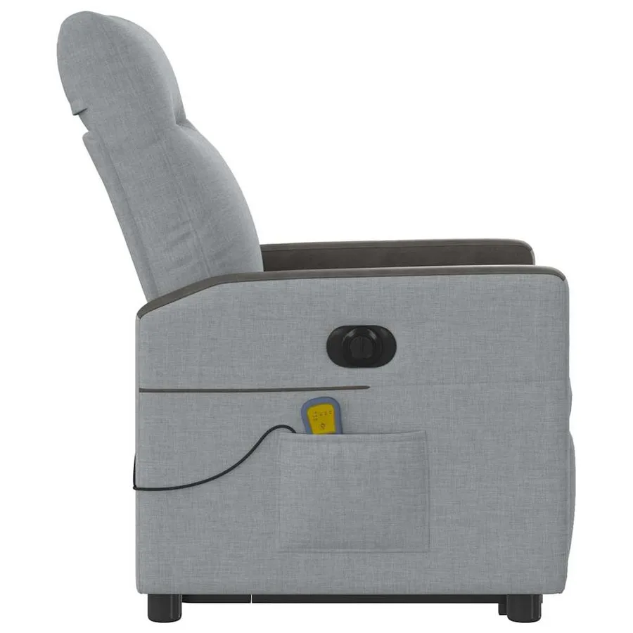 Fauteuil inclinable de massage électrique Gris clair Tissu - 6