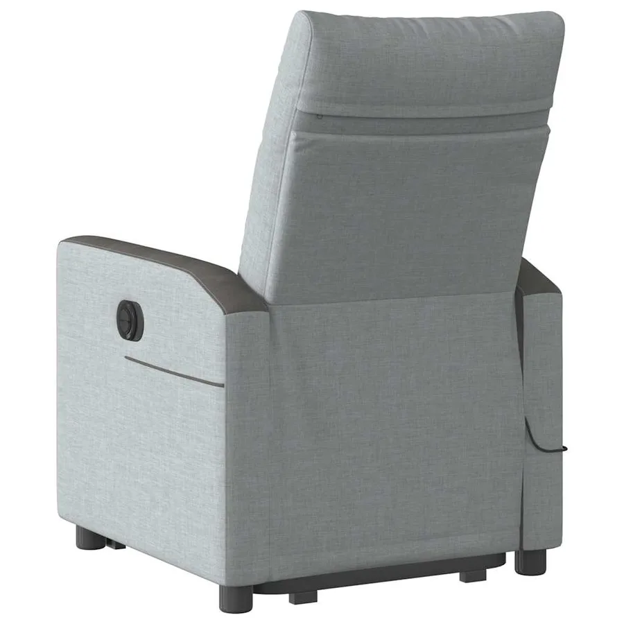 Fauteuil inclinable de massage électrique Gris clair Tissu - 7