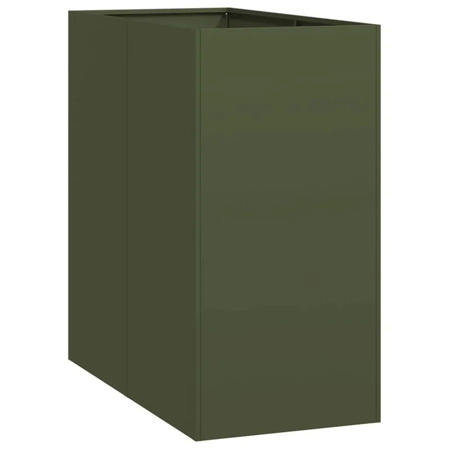 Jardinière vert olive 40x80x80 cm acier - 2