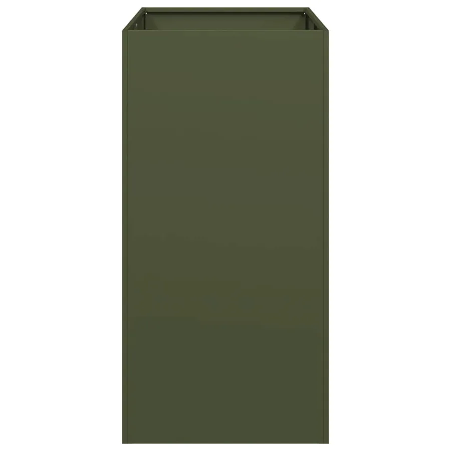 Jardinière vert olive 40x80x80 cm acier - 4