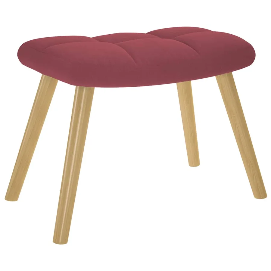 Chaise à bascule avec repose-pied Rouge bordeaux Tissu - 5