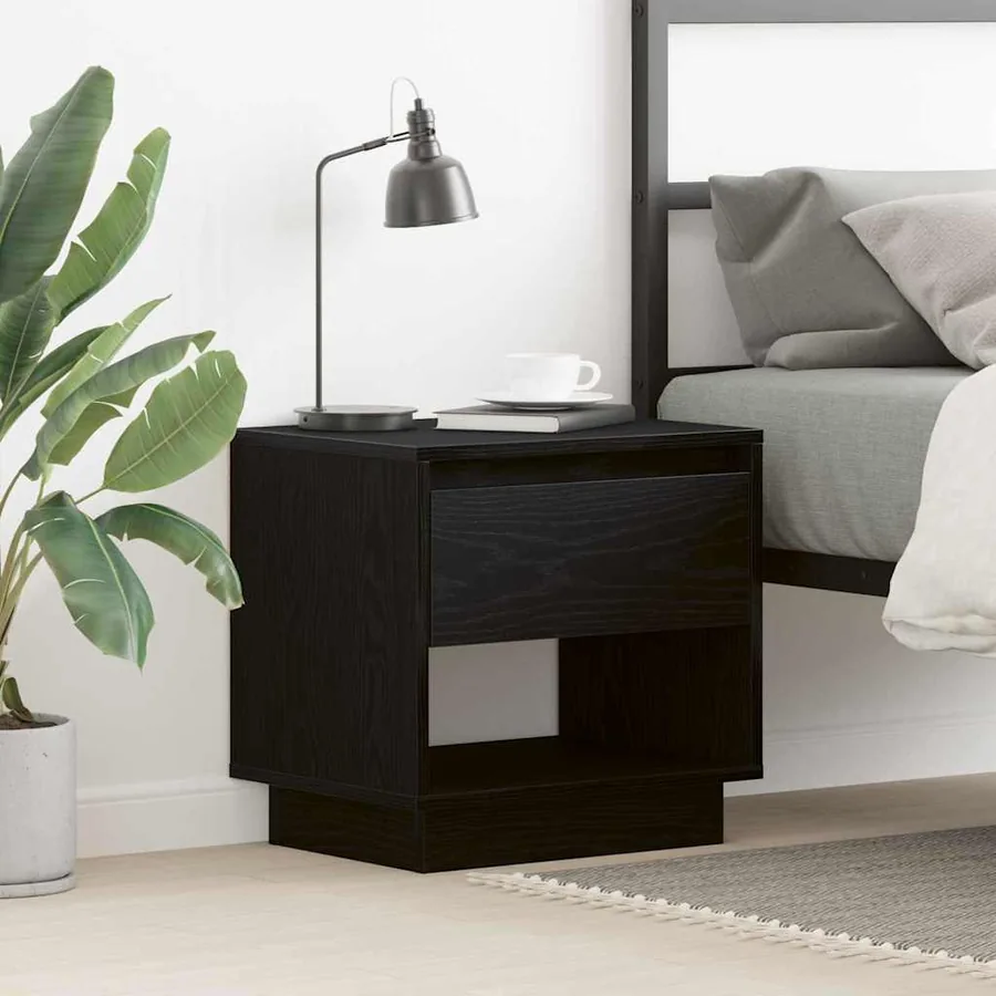 Table de nuit Chêne noir 45 x 34 x 44 cm Bois d'ingénierie