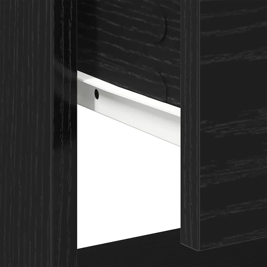 Table de nuit Chêne noir 45 x 34 x 44 cm Bois d'ingénierie - 8