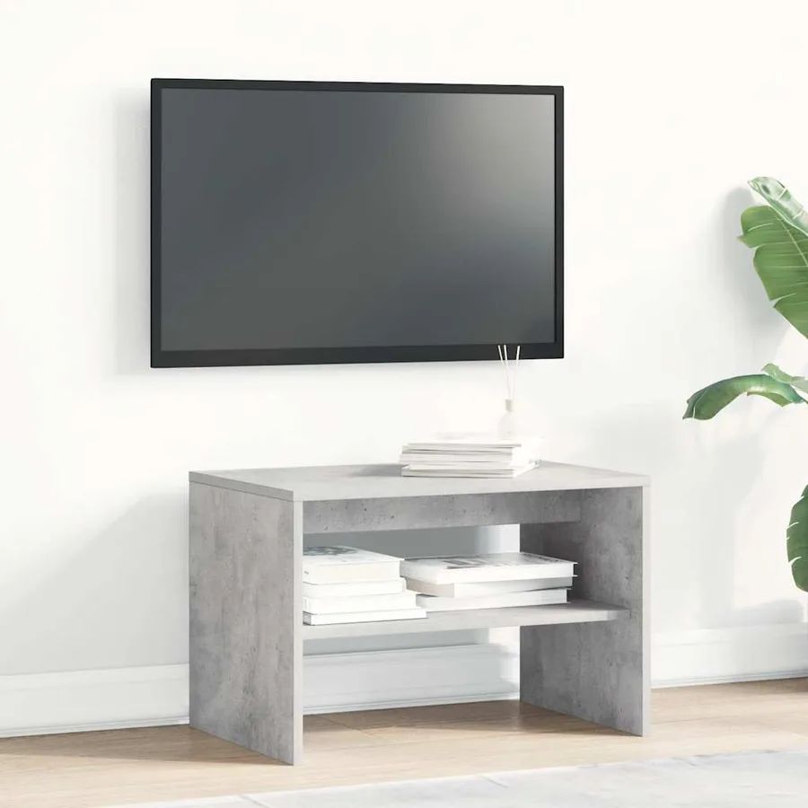 Meuble TV gris béton 60x40x40 cm bois d'ingénierie - 3