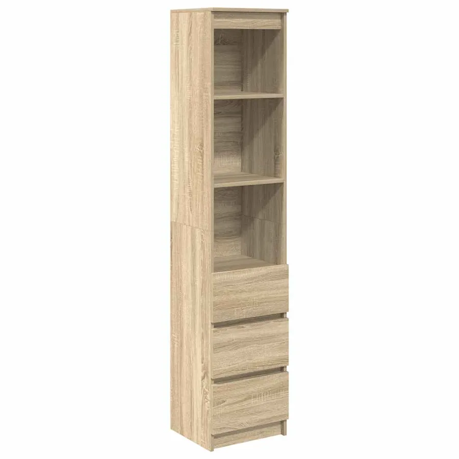 Buffet haut chêne sonoma 37,5x35x180 cm bois d'ingénierie - 2