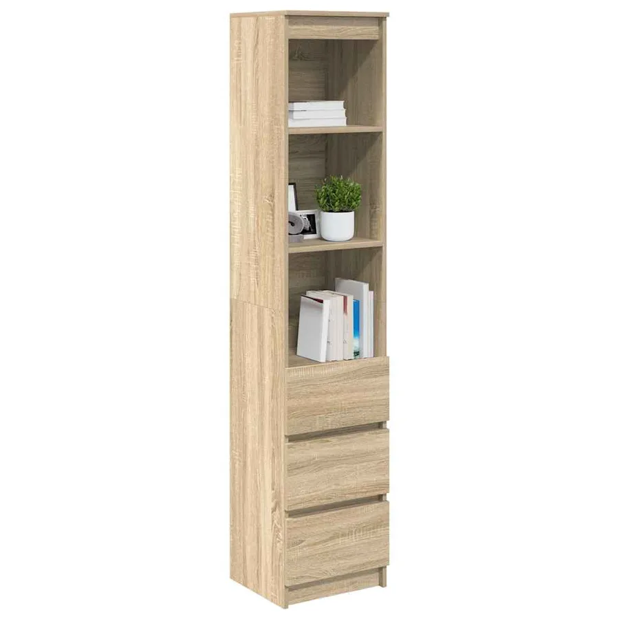 Buffet haut chêne sonoma 37,5x35x180 cm bois d'ingénierie - 4