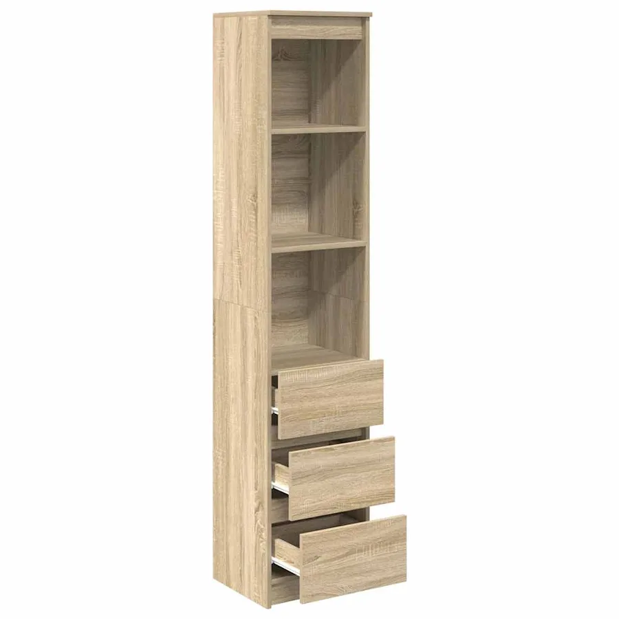 Buffet haut chêne sonoma 37,5x35x180 cm bois d'ingénierie - 5