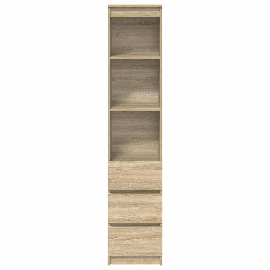 Buffet haut chêne sonoma 37,5x35x180 cm bois d'ingénierie - 6