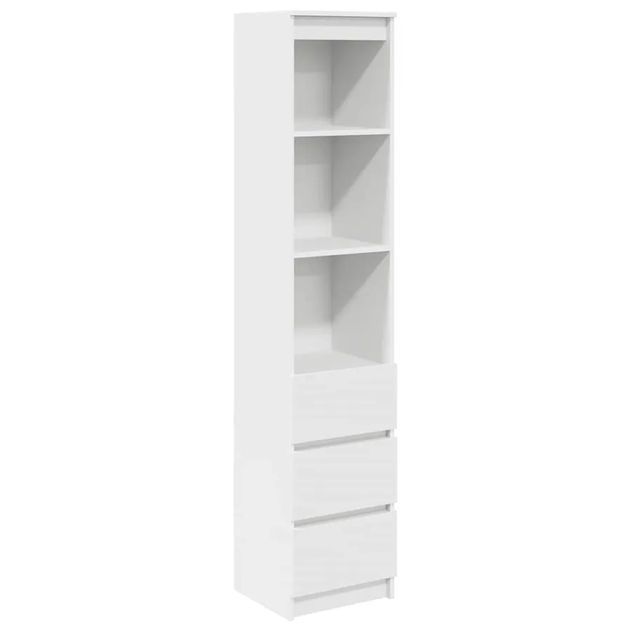 Buffet haut blanc 37,5x35x180 cm bois d'ingénierie - 2