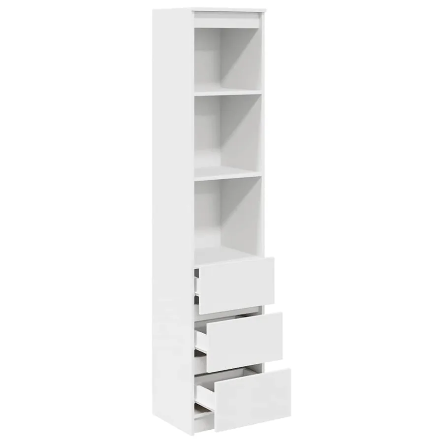 Buffet haut blanc 37,5x35x180 cm bois d'ingénierie - 5