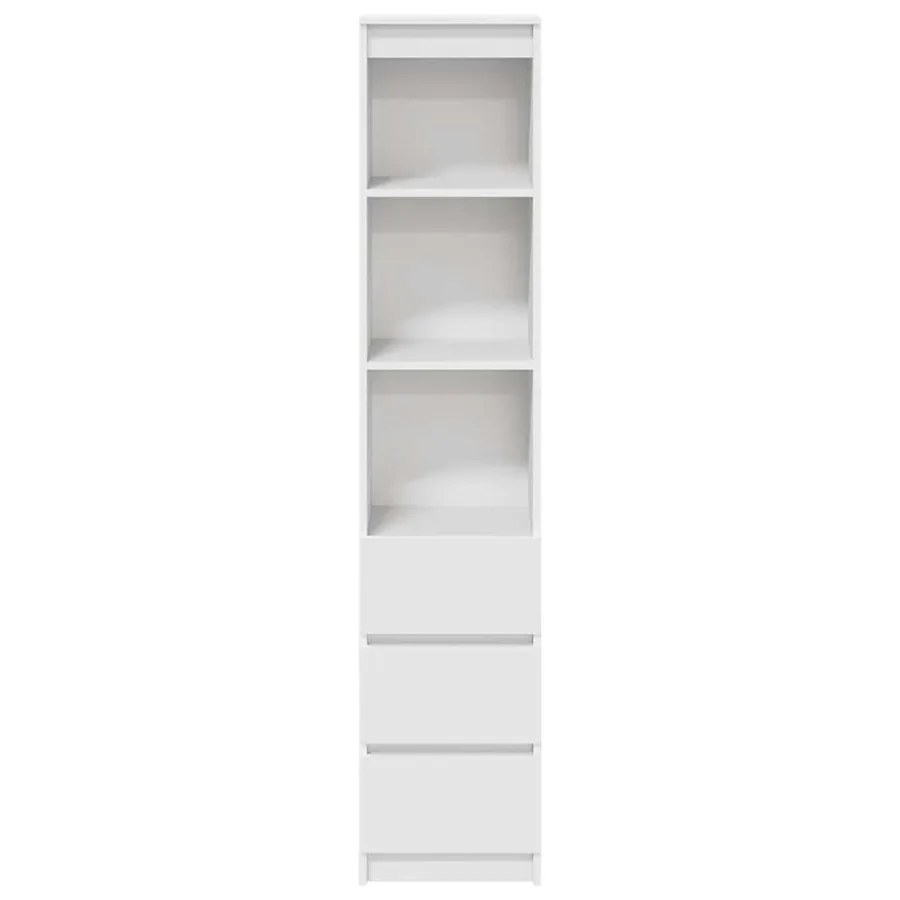 Buffet haut blanc 37,5x35x180 cm bois d'ingénierie - 6