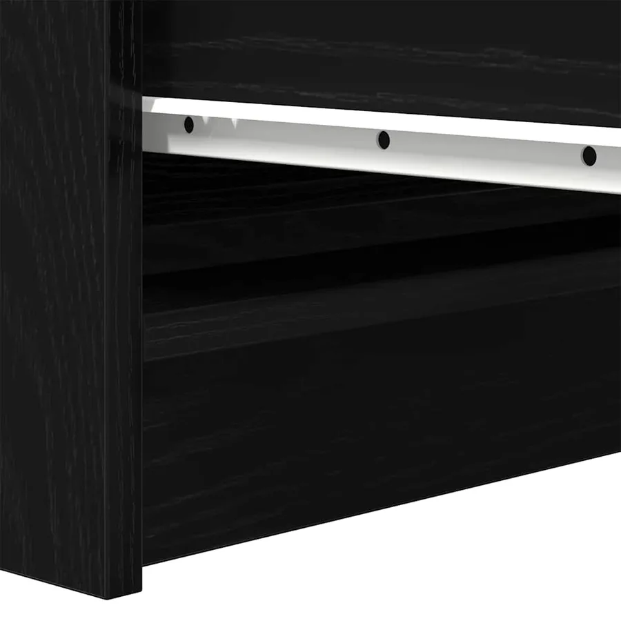 Buffet chêne noir 100x35x99 cm bois d'ingénierie - 10