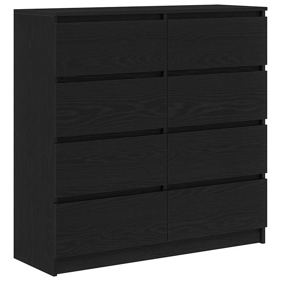 Buffet chêne noir 100x35x99 cm bois d'ingénierie - 2