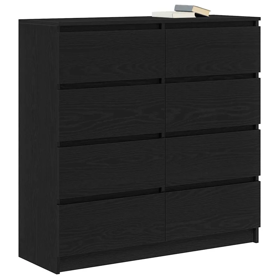 Buffet chêne noir 100x35x99 cm bois d'ingénierie - 4