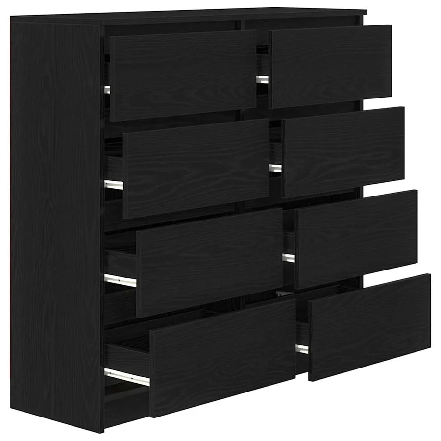 Buffet chêne noir 100x35x99 cm bois d'ingénierie - 5