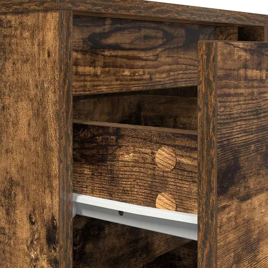 Table de chevet avec lumières LED chêne fumé 38x34x65 cm - 10