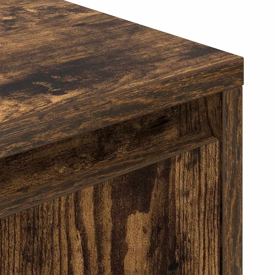 Table de chevet avec lumières LED chêne fumé 38x34x65 cm - 12