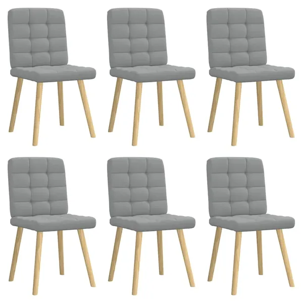 Chaises à manger lot de 6 gris clair tissu
