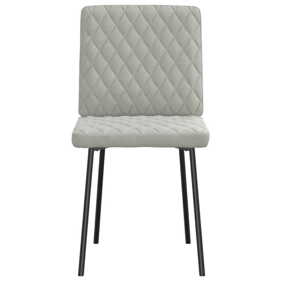 Chaises à manger lot de 4 Gris clair Velours - 4