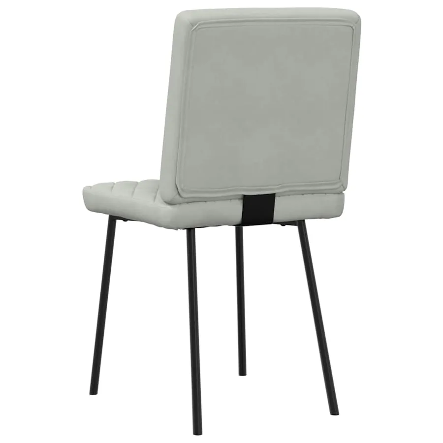 Chaises à manger lot de 4 Gris clair Velours - 6