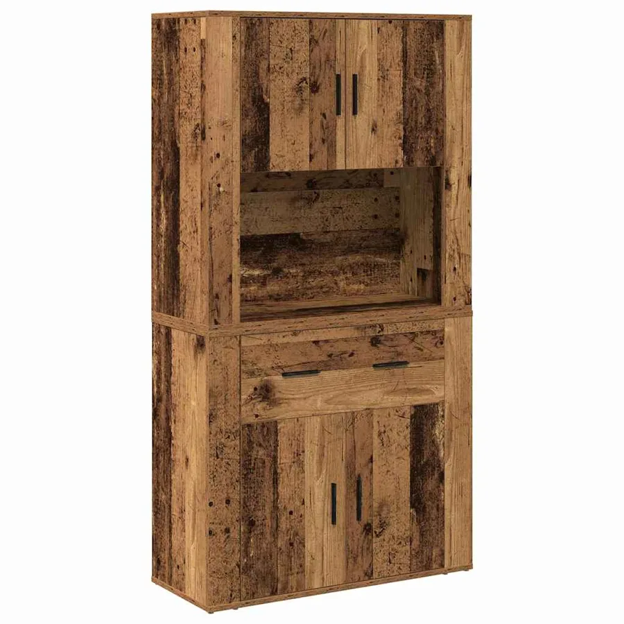 Haut de Buffet Bois ancien 80 x 33 x 150 cm Bois d'ingénierie - 2