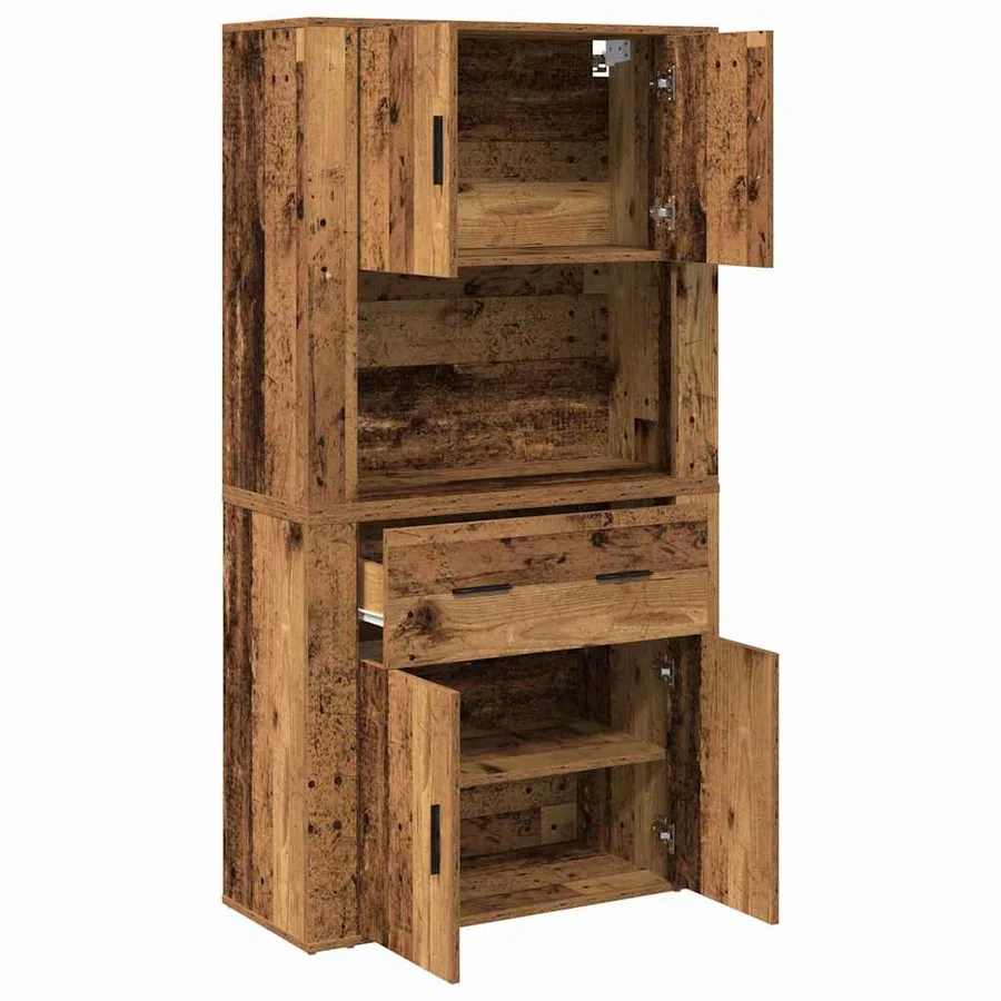 Haut de Buffet Bois ancien 80 x 33 x 150 cm Bois d'ingénierie - 5