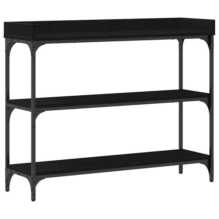 Table Console avec étagère Chêne noir 100 x 30 x 80 cm - 2