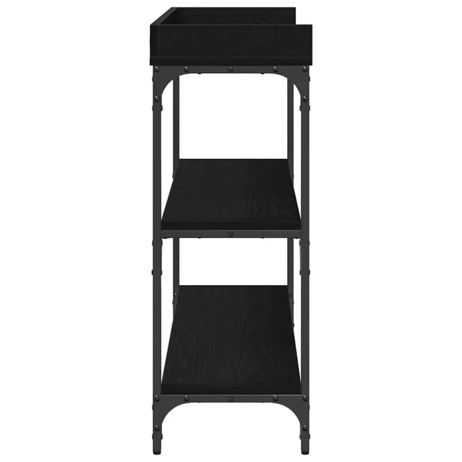 Table Console avec étagère Chêne noir 100 x 30 x 80 cm - 6