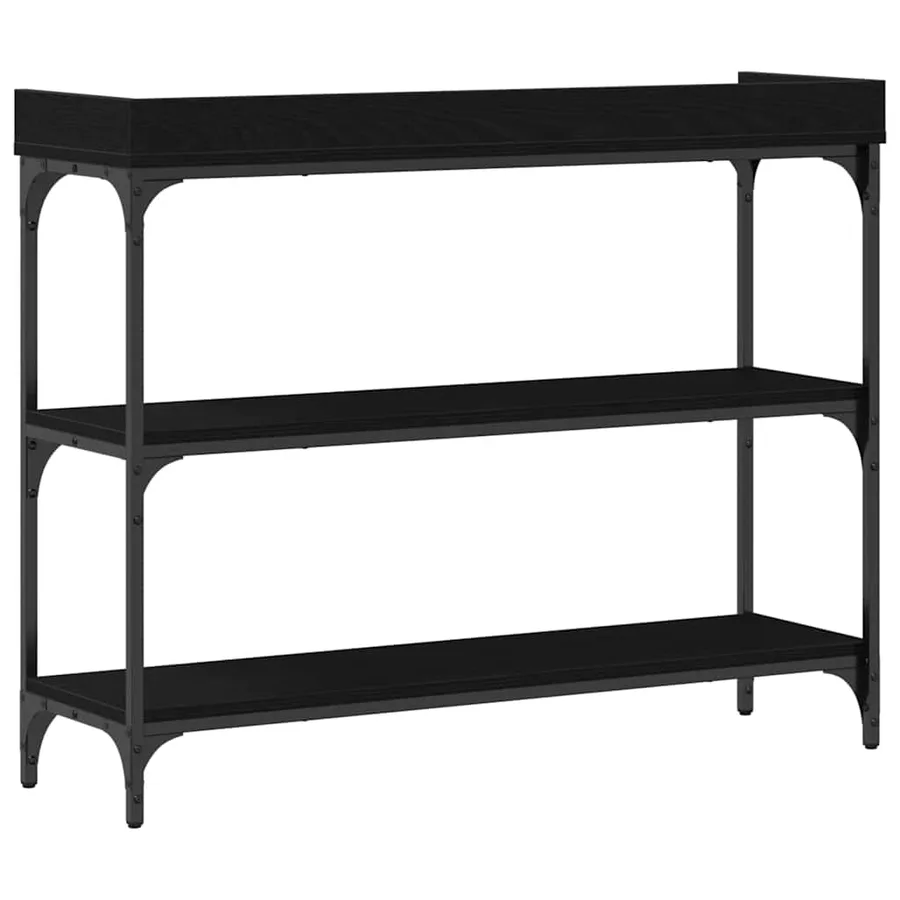 Table Console avec étagère Chêne noir 100 x 30 x 80 cm - 7