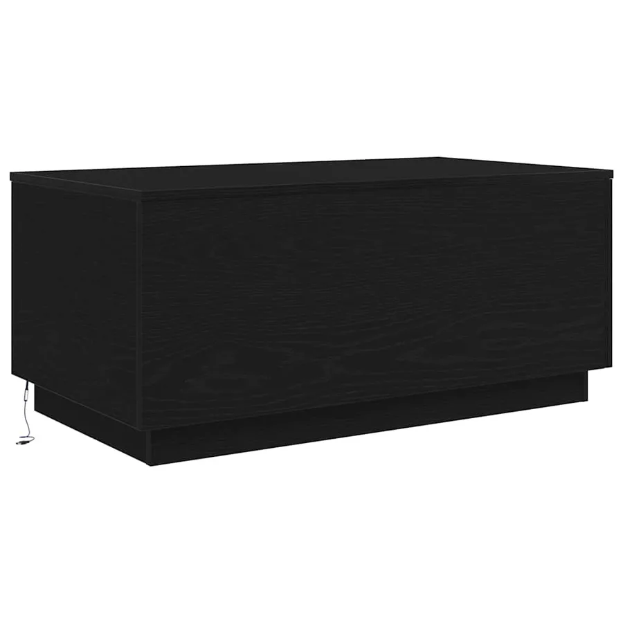 Table basse avec lumières LED chêne noir 90x50x40 cm - 3