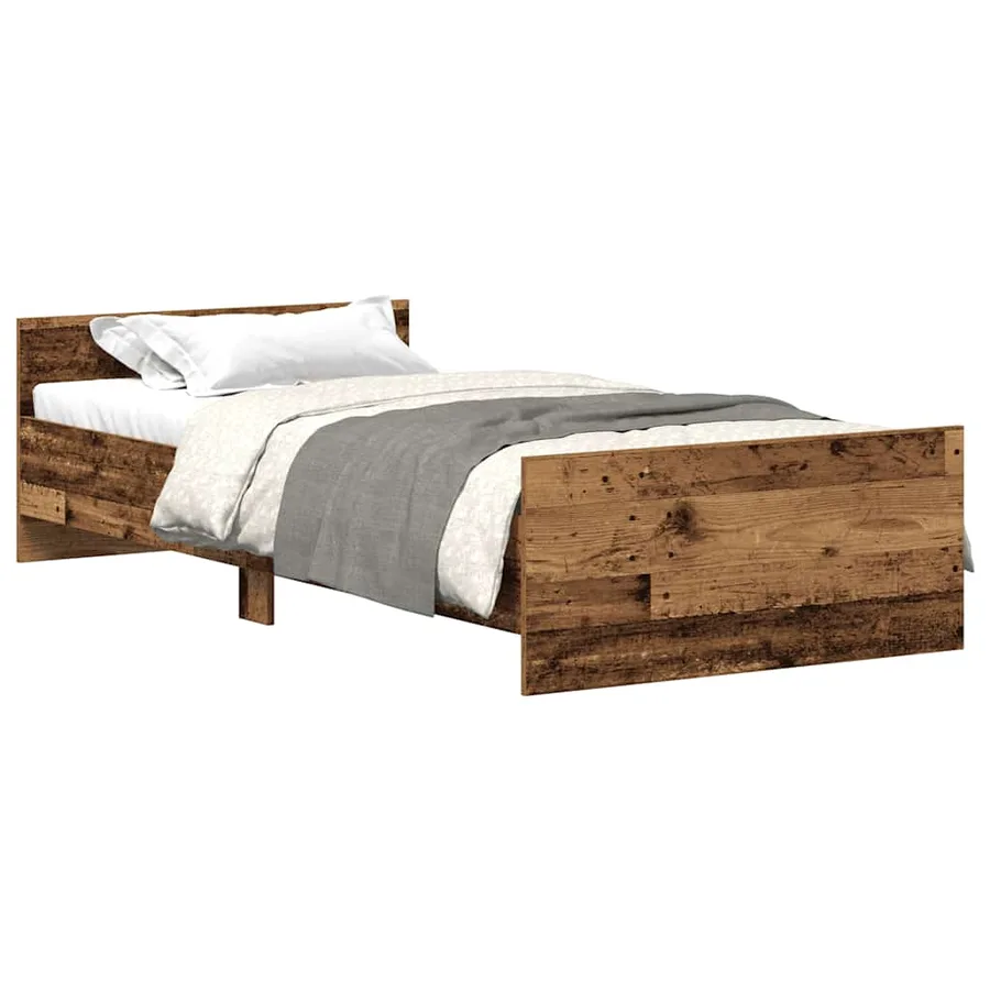 Cadre de lit sans matelas vieux bois 75x190 cm bois ingénierie - 2