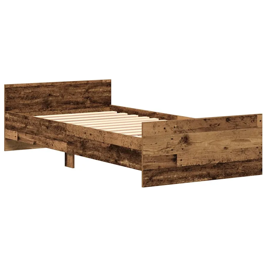 Cadre de lit sans matelas vieux bois 75x190 cm bois ingénierie - 4