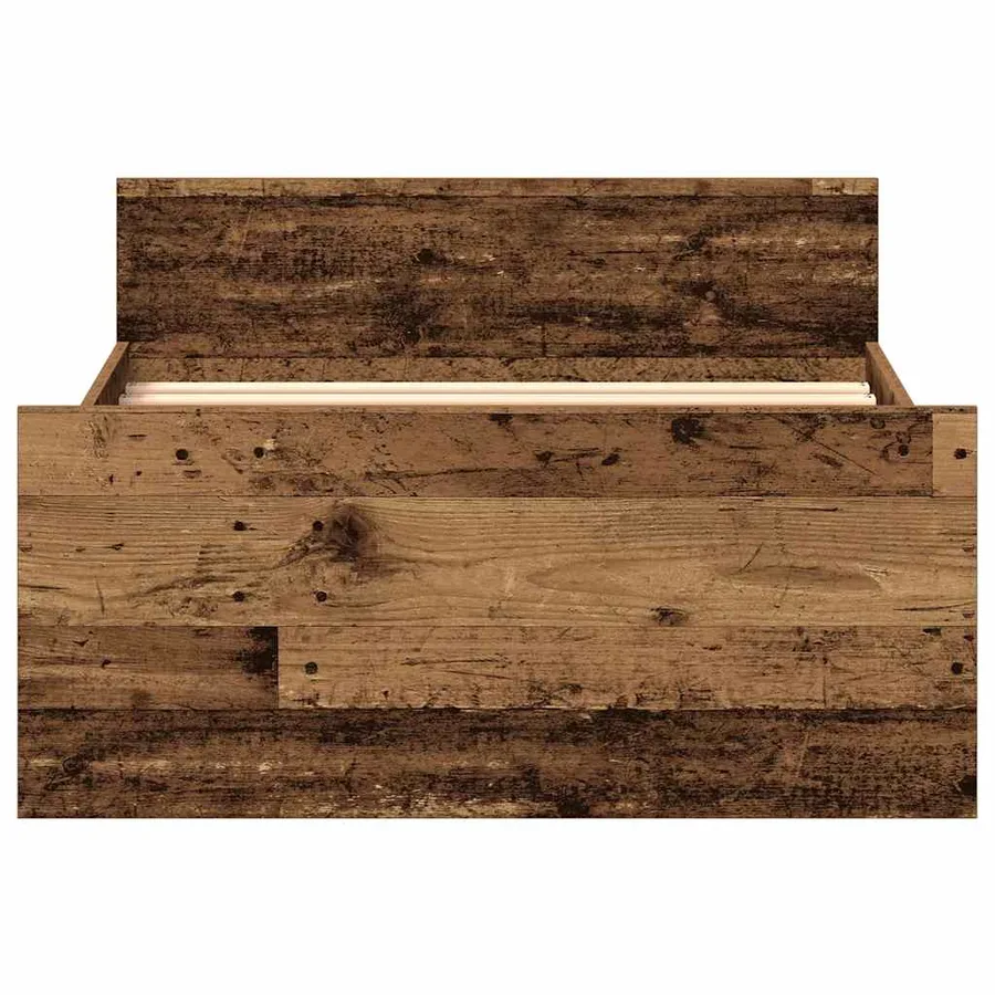 Cadre de lit sans matelas vieux bois 75x190 cm bois ingénierie - 5