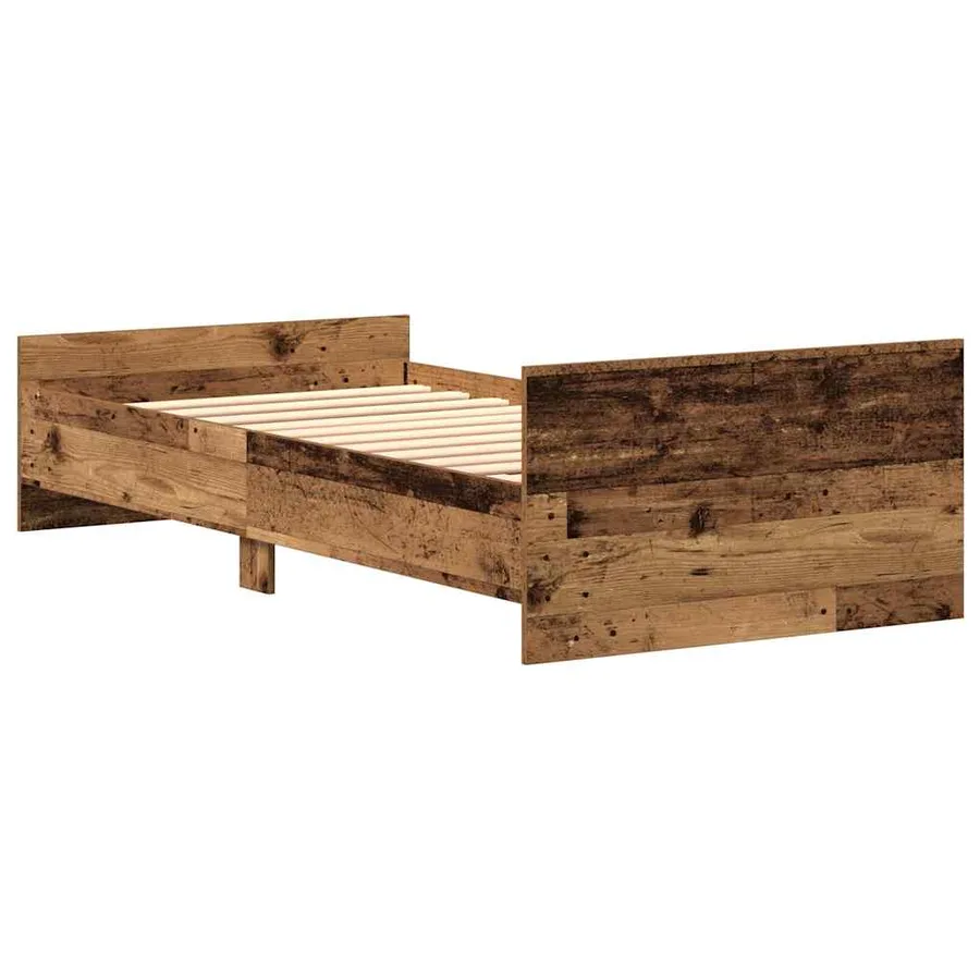 Cadre de lit sans matelas vieux bois 75x190 cm bois ingénierie - 6