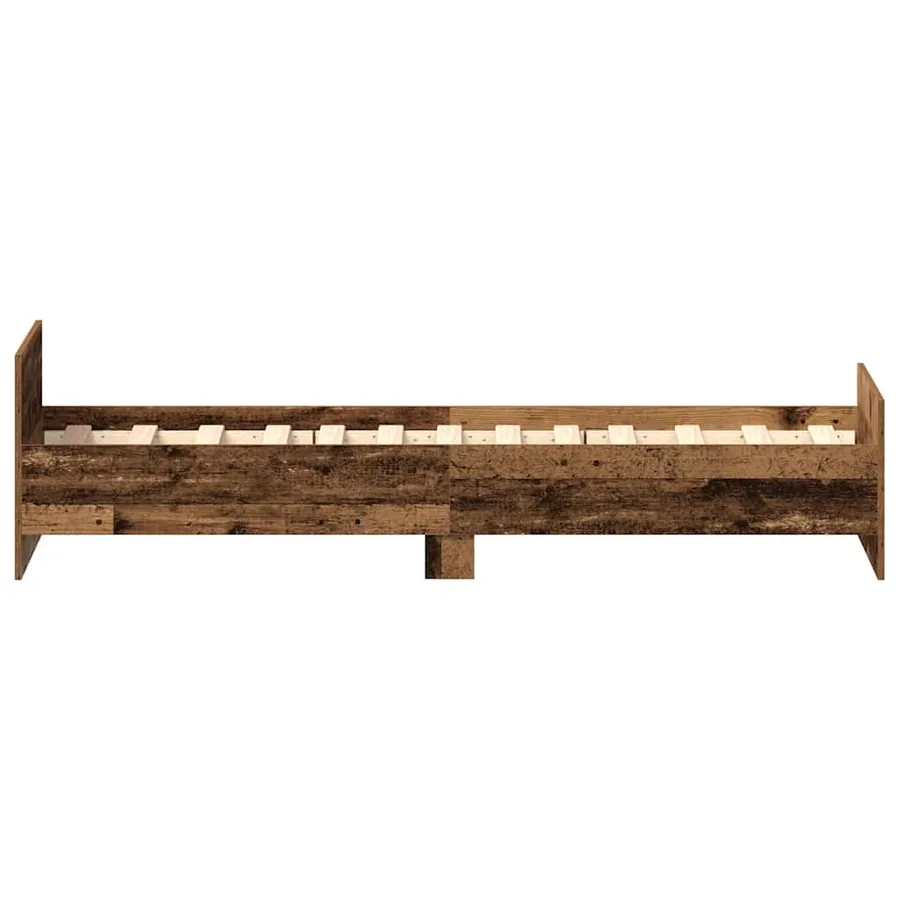 Cadre de lit sans matelas vieux bois 75x190 cm bois ingénierie - 7
