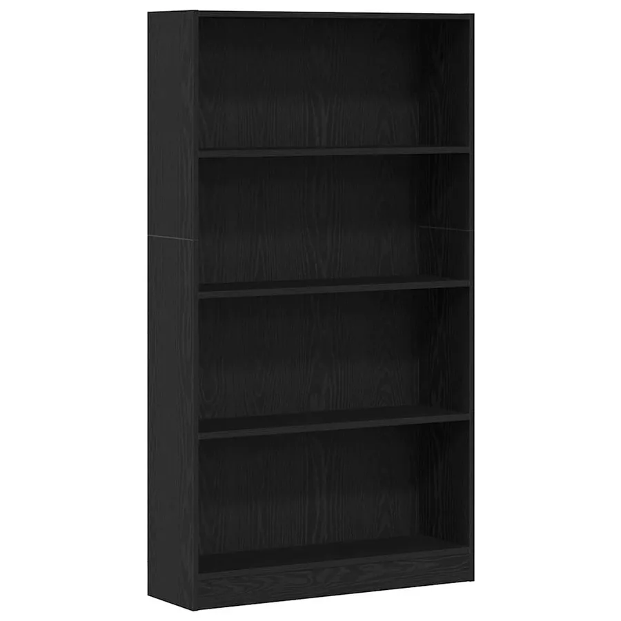 Bibliothèque à 4 niveaux chêne noir 80x24x143 cm - 2
