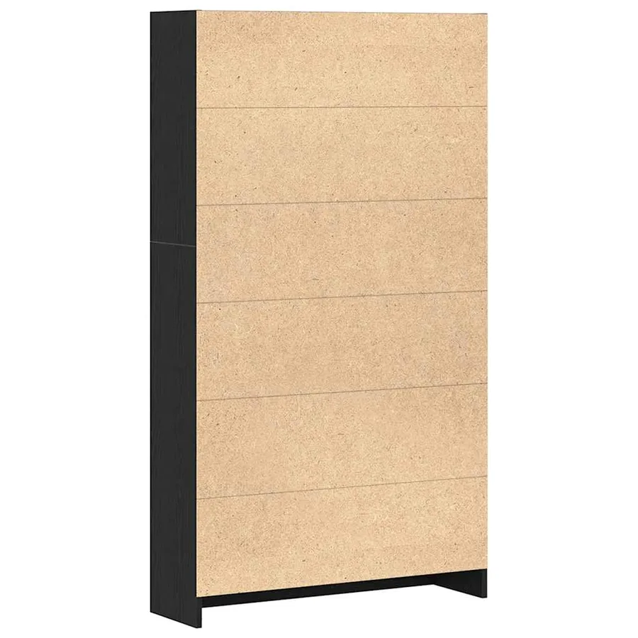 Bibliothèque à 4 niveaux chêne noir 80x24x143 cm - 7