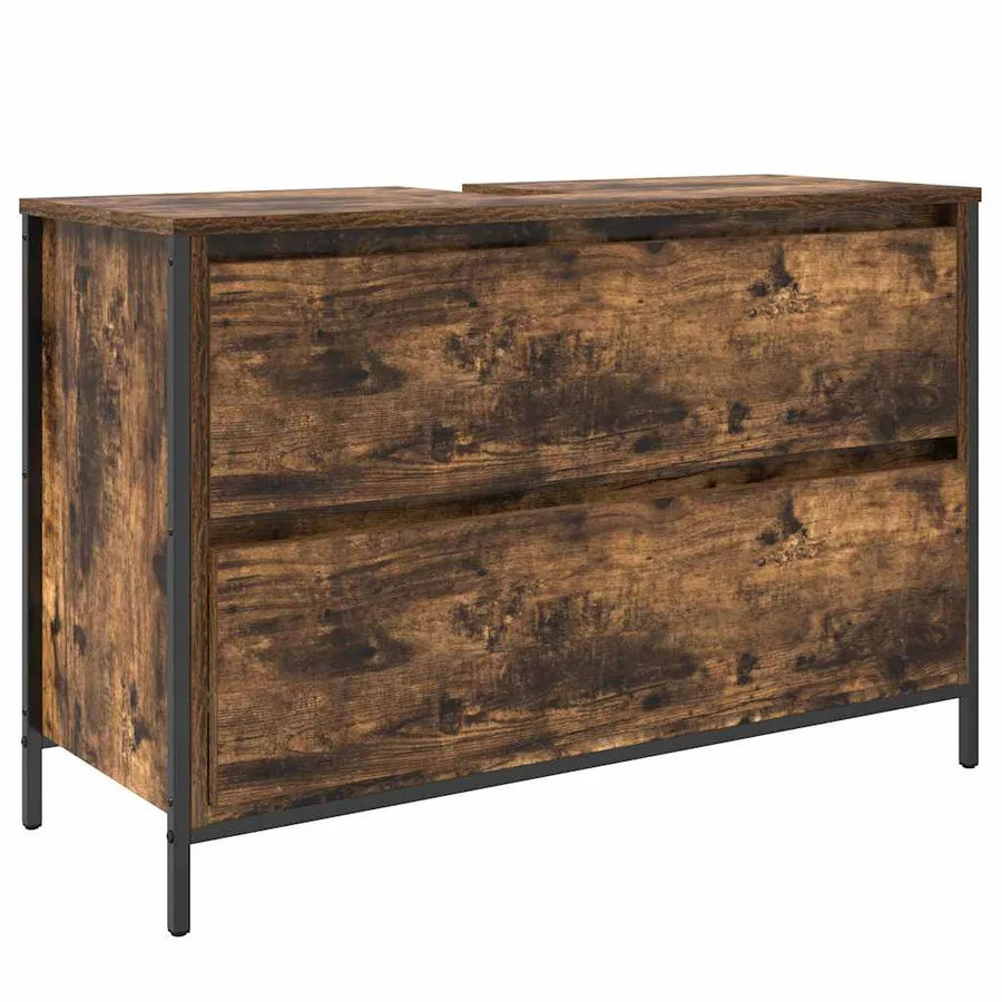 Ensemble de mobilier de salle de bain 3 pcs Chêne fumé - 6