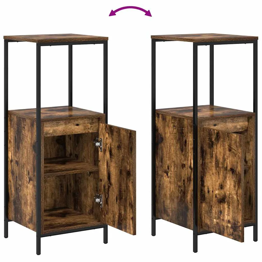 Ensemble de mobilier de salle de bain 3 pcs Chêne fumé - 9